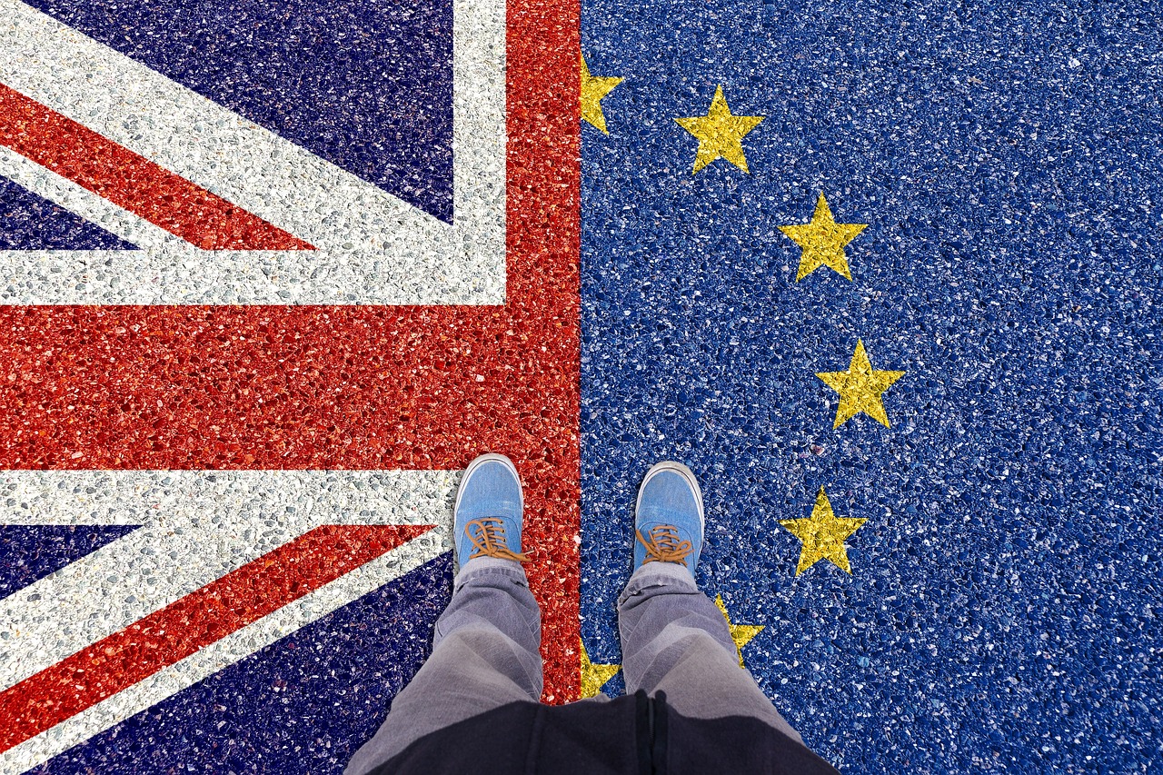 英国退欧政治旗帜 Brexit political flag.